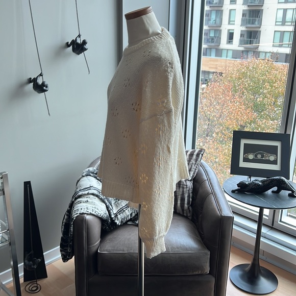 New Madewell Floral Pointelle Pullover Sweater Size Medium - Picture 6 of 7